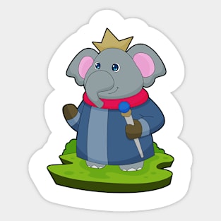 Elephant King Scepter Crown Sticker